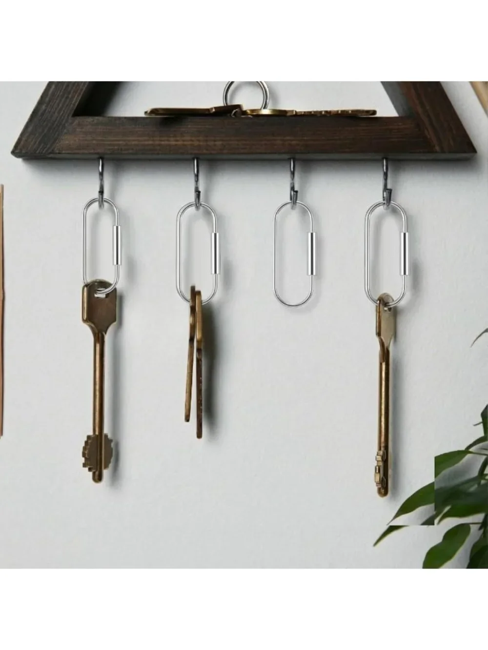 Locking Brass Carabiner Key Ring Clips - Durable, Secure, Perfect for Outdoor